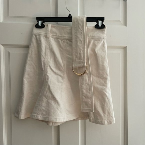 Club Monaco Beige Denim A-line Mini Skirt in Women’s Size 00 - Picture 3 of 6